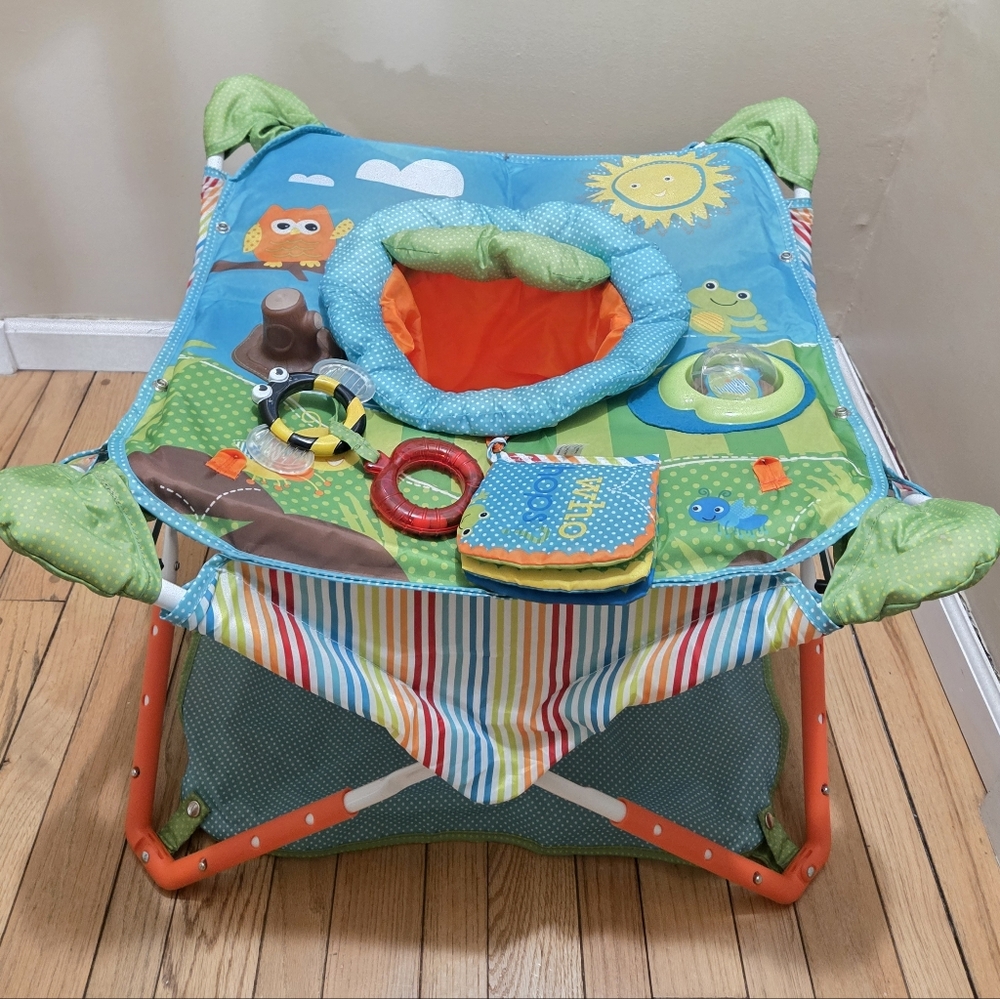 Blue and Green Baby Activity Seat with Interactive Toys